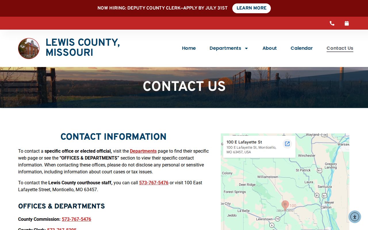 Lewis County criminal record office contact directory